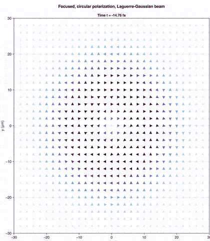 Animated optical force for a focused circularly polarized Laguerre-Gaussian pulse
