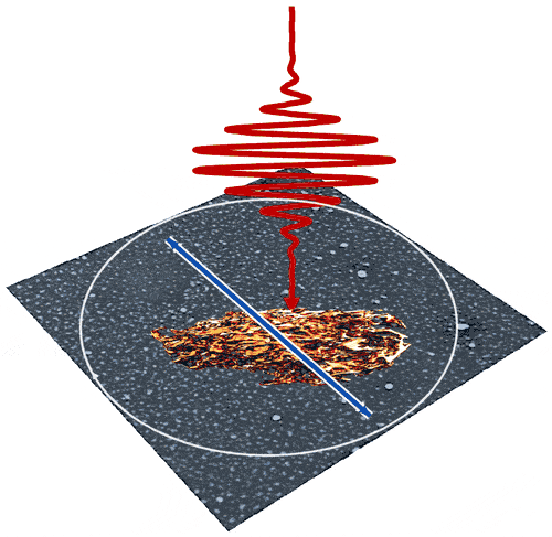 Polarization direction rotating over a laser-textured surface, with the absorbed energy turning with it